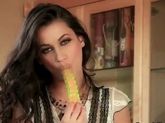 foxy brunette babe georgia jones playing with her favorite dildo