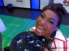 Arsch, Vollbusig, Spermaladung, Schwarz, Fetisch, Hardcore, Interrassisch, Pissen