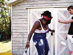 chubby black diva gets some action on the side