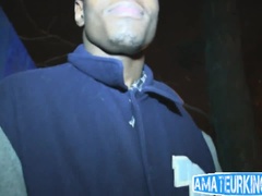 素人, ぽっちゃり, フェラチオ, 車, 中出し, 黒人, 現実, オッパイの