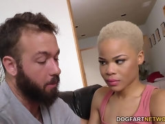 デカチン, 黒人, ブロンド, フェラチオ, チン, 開帳, ハードコア, 異人種間