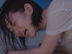 Asiático, Corrida, Corridas, Japonés, Colegiala, Tetas, Uniforme, Mojado