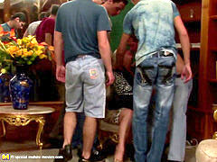 Mass ejaculation, mature, old