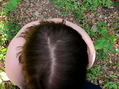 POV blowjob in the forest from fat Missy Deep