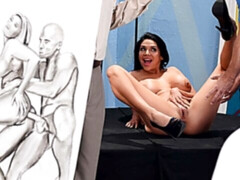 Gros seins, Sucer une bite, Brunette brune, En levrette, Branlette thaïlandaise, Talons