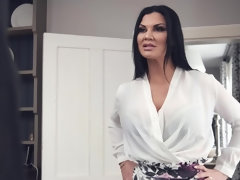 Tetas grandes, Mamada, Morena, Corridas faciales, Hd, Tacones, Montar, Medias largas