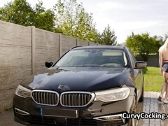 18, デカチン, ビキニ, フェラチオ, 車, ハードコア, アウトドア, ティーン