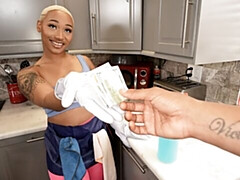 お尻, デカ尻, デカチン, デカパイ, ブロンド, フェラチオ, バック, 黒人