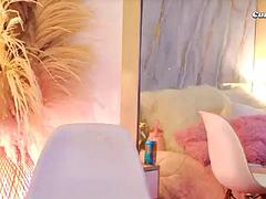 Mignonne, Doigter, Public, Tatouage, Nénés, Jouets, Vibromasseur, Webcam