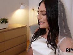 Rim4k. leane lace slurps ass of her groom before the wedding