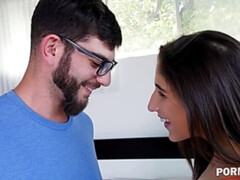 In den arsch, Arsch, Schlafzimmer, Blasen, Braunhaarige, Natürlichen titten, Muschi, Titten