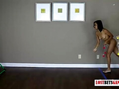 素人, 美女, ブロンド, ゲーム, レズビアン, ストリップ, おもちゃ, バイブレーター