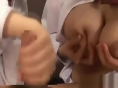 2 Busty Schoolgirls Giving Handjob Getting Their Milking Tits Rubbed Guys C