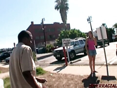 Alexa Benson picked up by 2 black dudes going home for hard bbc threeway