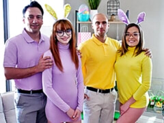 Estilo perrito, Grupo, Orgía, Pelirrojo, Afeitado, Flaco, Adolescente, Tetas