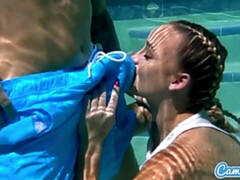 Underwater blowjob and sex with a beautiful Alexis Monroe