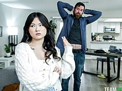 Asiático, Verga grande, Mamada, Morena, Estilo perrito, Tetas naturales, Adolescente, Tetas