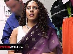 Hot Indian MILF gets stripped & fucked hard for shoplifting