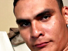 Amateur Spanish twink jerks at home till cumshot