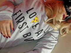 Leie, Blondine, Paar, Handjob, Maske, Pov, Russisch, Strümpfe