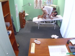 Leie, Blasen, Paar, Arzt, Hundestellung, Krankenschwester, Büro, Arsch lecken