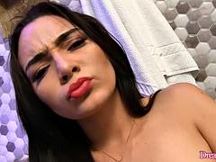 Spermaladung, Dildo, Hd, Latina, Masturbation, Transfrau, Solo, Spielzeuge