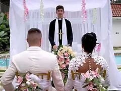 フェラチオ, 結婚, ドレス, Hd, ラティーナ, 淫乱熟女, パーティ, オマンコ