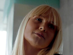 素人, お尻, デカパイ, ブロンド, 指いじり, オナニー, 一人, ストリッピング