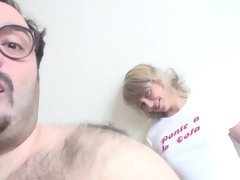 デカ尻, デカパイ, ブロンド, フェラチオ, 巨乳な, イく瞬間, チン, 淫乱熟女