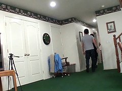 素人, ベッドルーム, フェラチオ, 浮気する, 口内発射, 旦那, 淫乱熟女, 喫煙