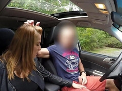 18 jaar, Kont, Auto, Man die toekijkt, Europees, Handbeurt, Hd, Roodharige vrouw