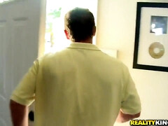 Sweet milf blonde is fucking with a beard guy