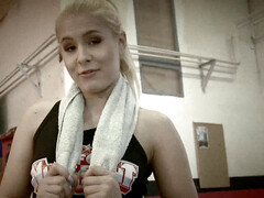 Blonde, Embrassement, Lesbienne, Léchez, Chatte, Rasée, Adolescente