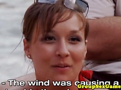 Strand, Hundestellung, Spassig, Gruppe, Hardcore, Hd, Nackt, Öffentlich