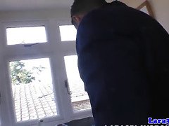 茶髪の, ヨーロピアン, 顔射, 淫乱熟女, 母, 義母, ストッキング, フェラする