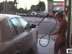 Nana, Blonde, Poilue, De plein air, Petite femme, Actrice du porno, Public, Chatte