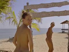 美女, ビーチ, フランス人, レズビアン, 公共