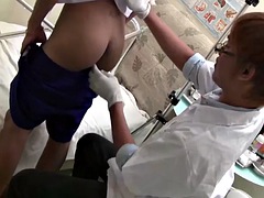 Asiatisch, Spermaladung, Arzt, Schwul, Handjob, Masturbation, Dürr, Uniform