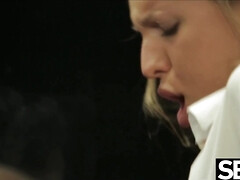 茶髪の, カワイイ, ヒール, 淫乱熟女, オマンコ, 剃毛, ストッキング, オッパイの