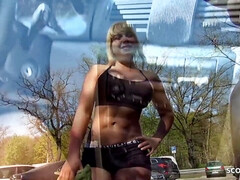 Amateur, Cul, Gros cul, Gros seins, Blonde, Allemand, Public, Réalité