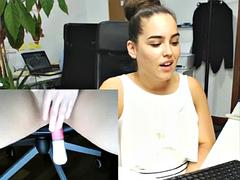 Amateur, Masturbation, Bureau, Secrétaire