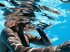 Blonde, Femelle, Hd, Piscine, Public, Chatte, Serré, Sous marin