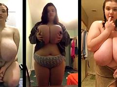 素人, 美女, ぽっちゃり, デカパイ, 茶髪の, コンピレーション, オナニー, オッパイの