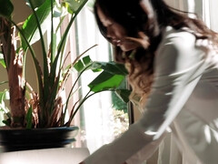 アジア人, フェラチオ, イく瞬間, チン, ピアス, 剃毛, 三人, オッパイの