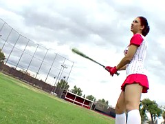 beautiful redhead is gonna play ball with thick cock