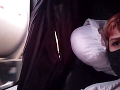 Gros cul, Bus, Petite amie, Masturbation, Chatte, Solo, Adolescente, Nénés