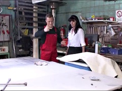 素人, デカチン, デカパイ, フェラチオ, カップル, ドイツ人, 公共, オッパイの