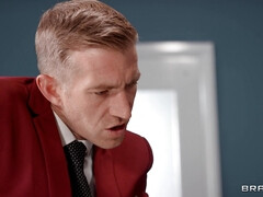 茶髪の, 女 人男 人, フランス人, ハードコア, 淫乱熟女, オフィス, オマンコ, 三人