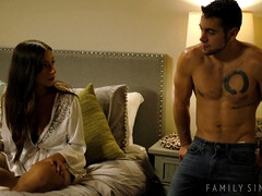 Slaapkamer, Grote mammen, Pijpbeurt, Bruinharig, Sperma in gezicht, Likken, Kut duiken, Kort haar