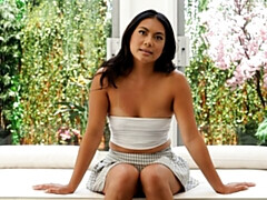 Aziatisch, Grote kont, Pijpbeurt, Bruinharig, Hondjeshouding, Natuurlijke tieten, Tiener, Tieten likken